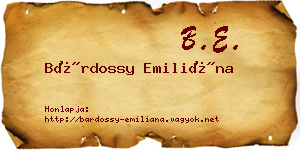 Bárdossy Emiliána névjegykártya